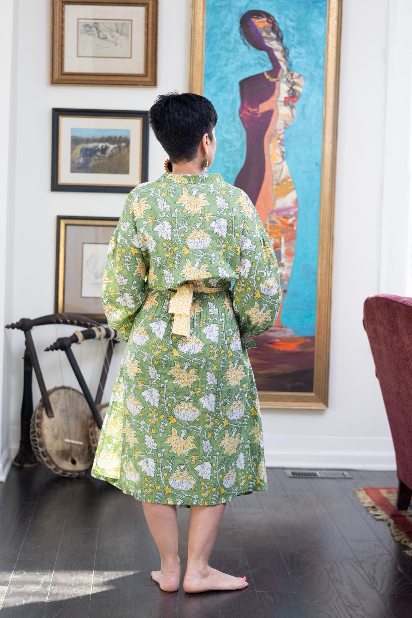 Golden Meadow House Dress Robe